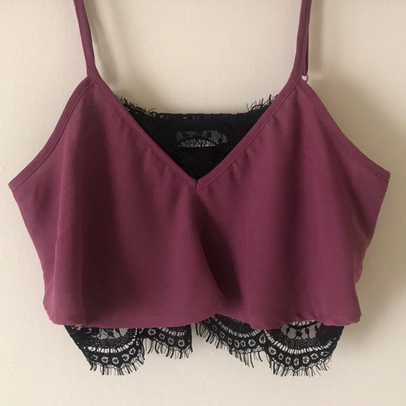 Tobi purple and black cropped top size S - Picture 2 of 6